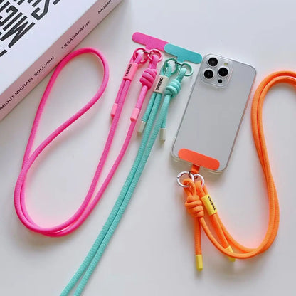Adjustable Fashion Anti Loss Phone Lanyard 120CM Crossbody Neck Cord Wrist Strap for iPhone 17 Pro Max Case Chain Two Ring Rope