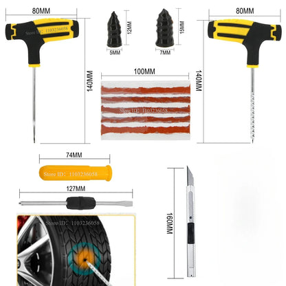 PWS Auto Tire Repair Kit Puncture Plug Tools Tyre Puncture Emergency for Universal Tire Strips Stiring Glue Repair Tool