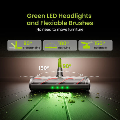 SmartAI V6 80Mins Cordless Vacuum Cleaner 65KPA 650W Powerful Suction Vacuum, 24000mAh Big Battery Vacuum Cleaner