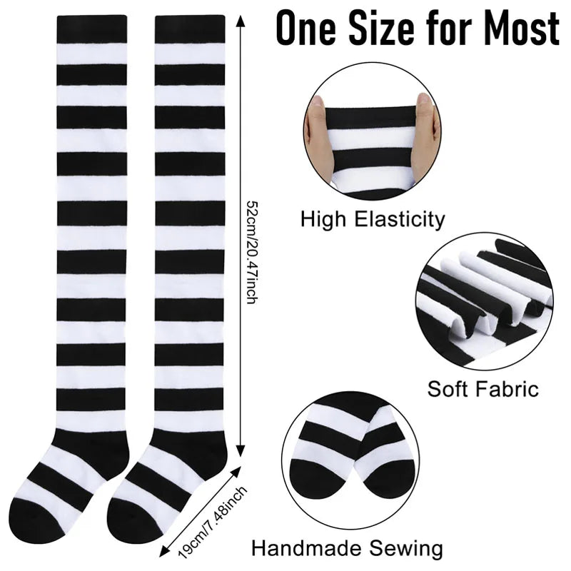 Color Striped Stockings Japanese Over Knee Socks Fashion Women Keep Warm Soks Sexy Slim Long Socks Hosiery JK Cosplay Lolita Y2k