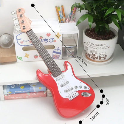 4-string Children Electric Guitar Toy with Music Light Beginner Electric Guitar Ukulele Children's Toy Musical Instrument Gift