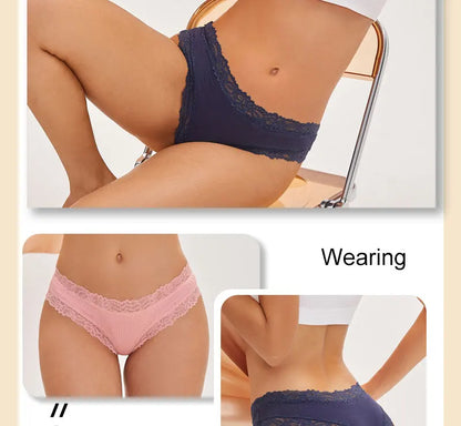 3PCS/Set Women Sexy Lace Panties Cotton Seamless Brazilian Panties Female Sexy Low Rise Soft Underwear G-String Lingerie S-XL