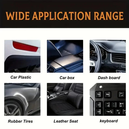 Steering Wheel & Dashboard Restoration Wax - Black Plastic Parts ABS Resin Coating Paste for Aging, Whitening & Cracking Repair