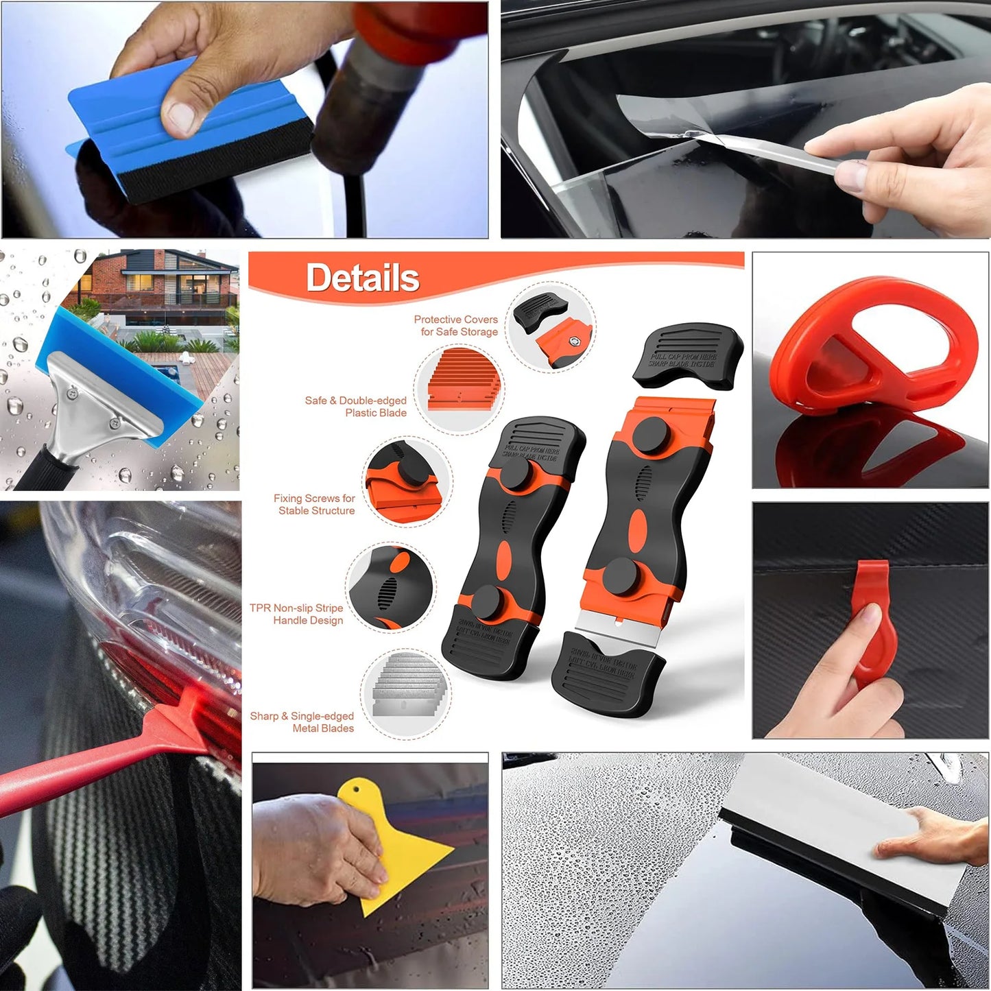 18/45/65pcs Window Tint Kit for Cars Vehicle Glass Protective Film Wrapping Set Vinyl Wrap Tools Window Tint Tools Car Film Kit
