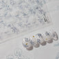 1pcs 5D Diamond Japanese White Lace Bow Nail Art Stickers Pearl Rhinestones Nail Decoration Adhesive Decals Slider DIY Accessory