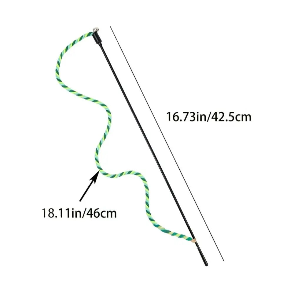 Multi-functional with Bell Cat Wand Cotton Rope Bite Resistant Cat Wand Interactive Play Kitten Teething Stick Pet