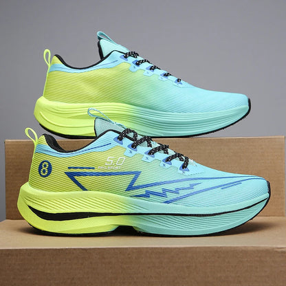 Brand Men's Carbon Plate Running Shoes Soft Cushion Shock Absorbing Sports Shoes Unisex Sneakers Light Anti-Slip Training Shoes