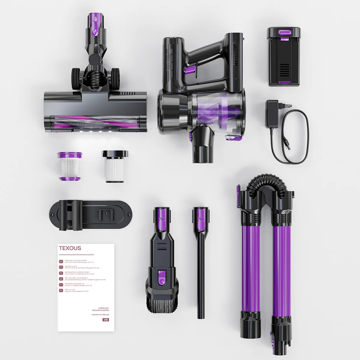 Cordless Vacuum Cleaner,45KPA Stick Vacuum with LED Display,3 Modes 6 in 1 Self-Standing Stick Vacuum Cordless Rechargeable, Handheld Vacuum for Pet Hair/Carpet/Floor/Car