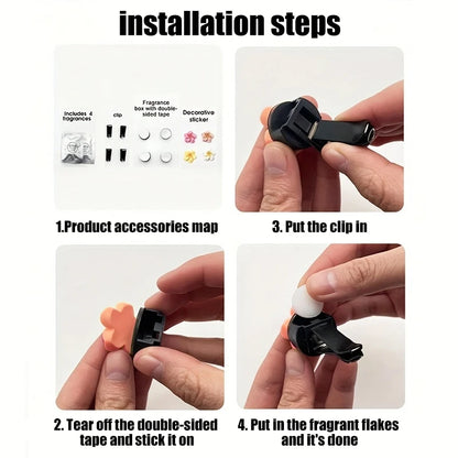 4pcs Car Flower Shape Air Conditioning Outlet Perfume Decoration Clip Air Freshener Diffuser Car Interior Accessories