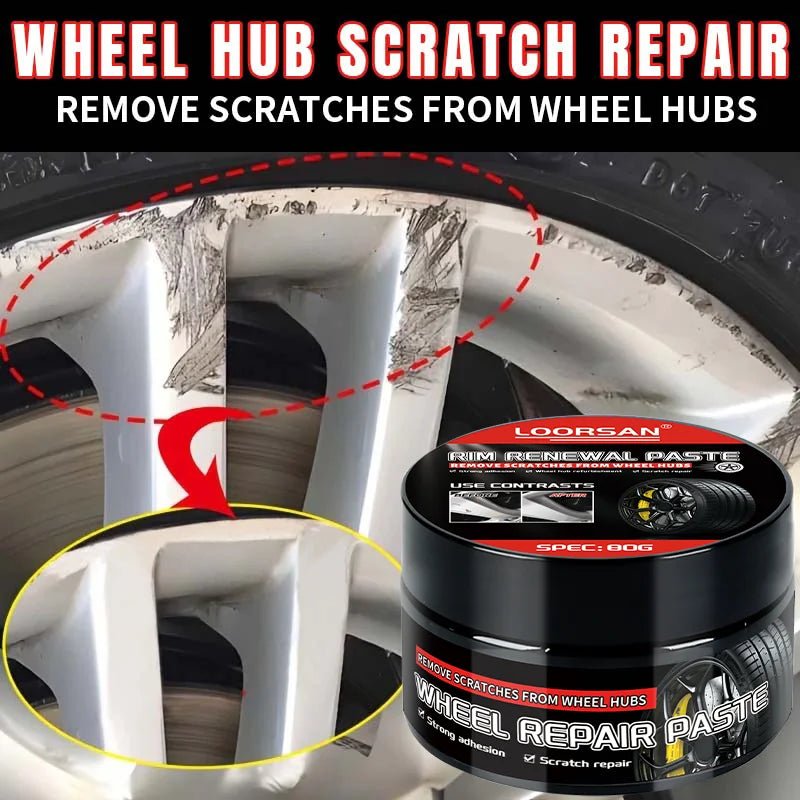LOORSAN 80g Car Wheel Hub Repair Paste, Scratch Remover & Polishing Cream for Aluminum Alloy Rims, Trace-Free Restorer