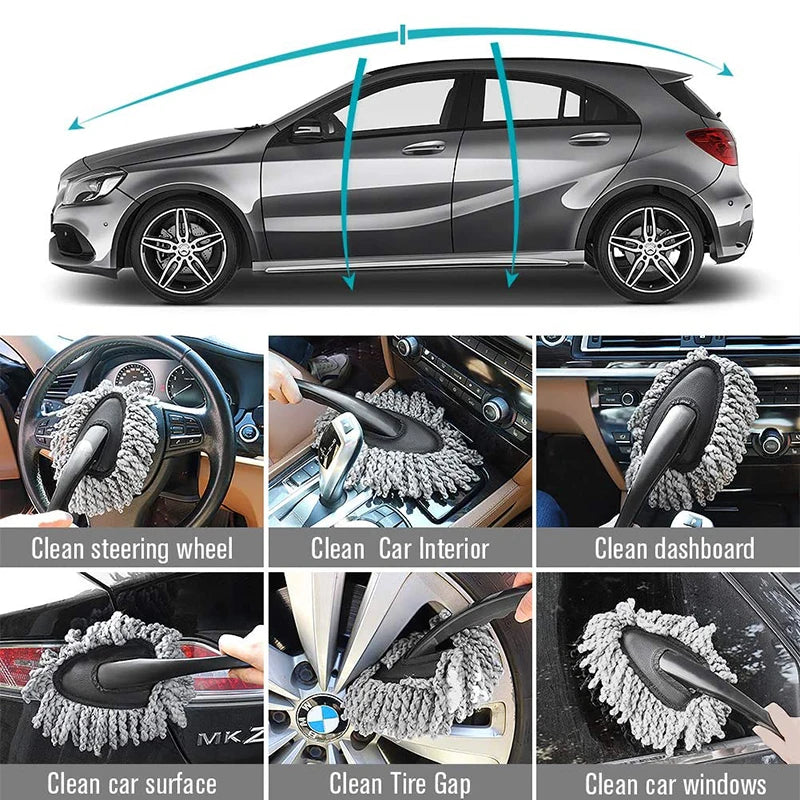 Universal Car Collector Cleaning Dusts Mop Bristles Strong Water Absorption Vehicle Cleaning Wax Mop Brush Car Wash