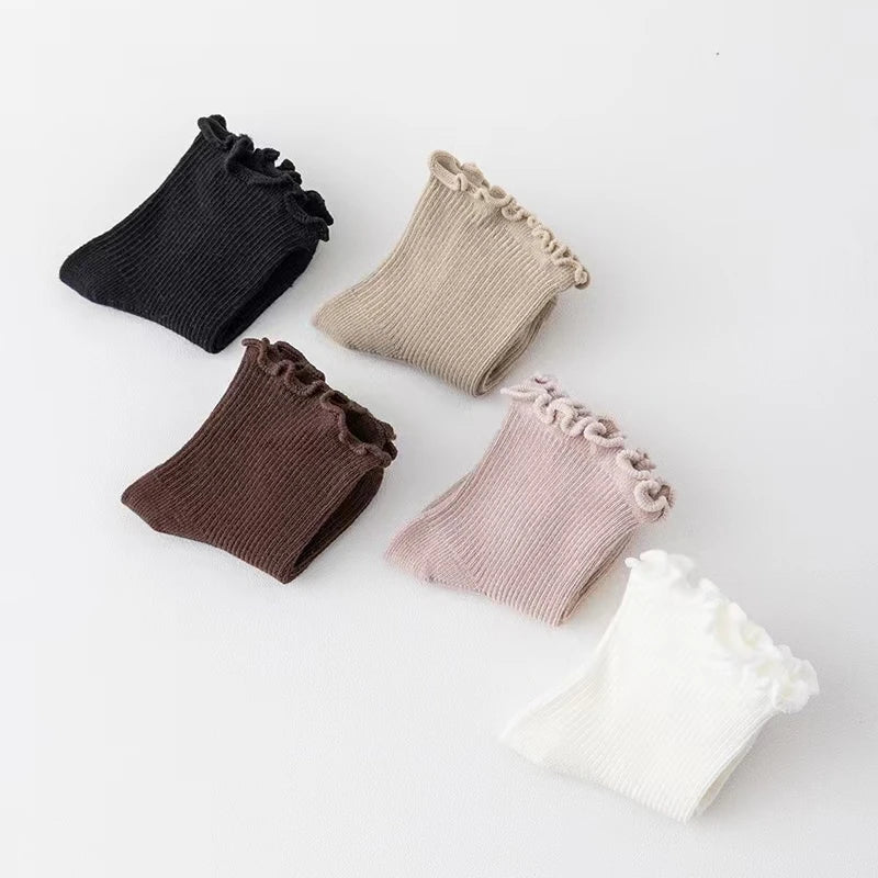 1Pair/lot New Boys and Girls Solid Color Baby Socks