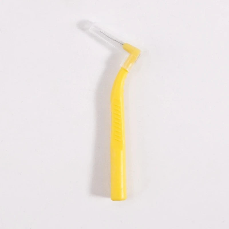 100pcs L-Shape Interdental Brush Wire Orthodontic Interdental Brush Orthodontic Toothbrush Soft Bristle Oral Care