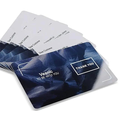 Custom PVC Business ID Card Own Design Logo Name Plastic Waterproof Double Side Glossy Matte Thank You 0.38mm 85.5*54mm 200pcs