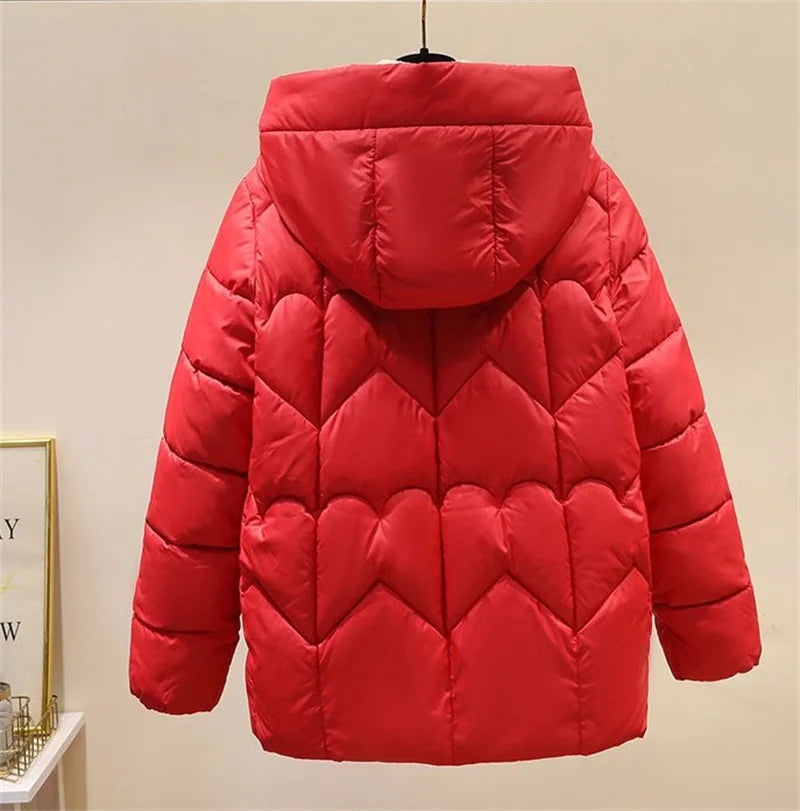 2025 New Style Korean Fashion Winter Jacket Short Down Bread Service Woman Snow Wear Puffer Coats Loose Warm Parkas Hooded Outwe