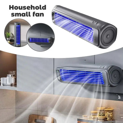 Multifunction Wall-mounted Refrigeration Electric Fan Dormitory Kitchen Toilet Punch-free Cooling Fan Silent Household Small Fan