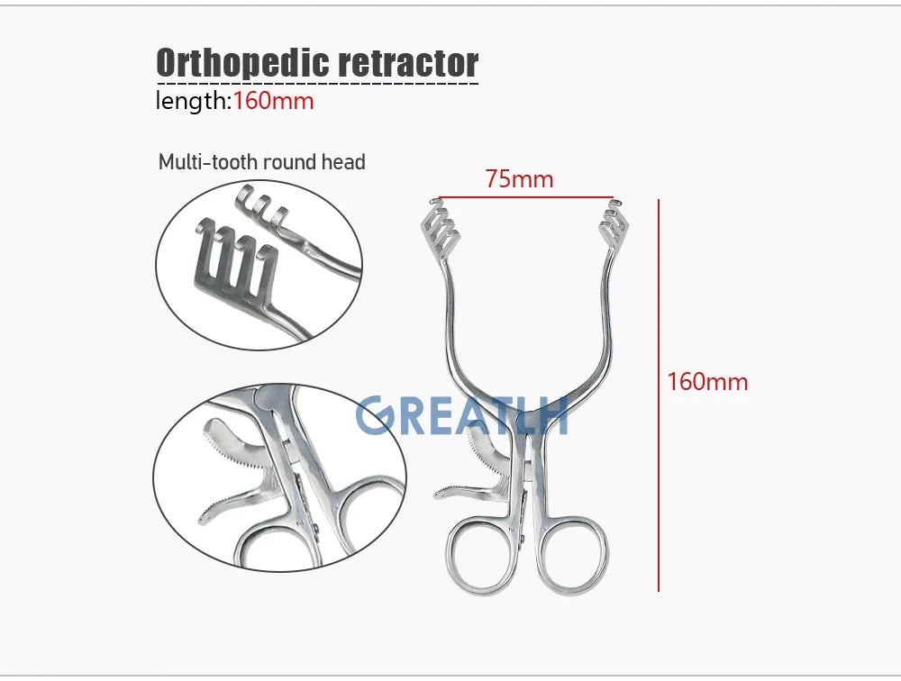 GREATLH Veterinary Instruments  Orthopedics Weitlaner Retractor Stainless Steel Self-Retaining Retractor pet