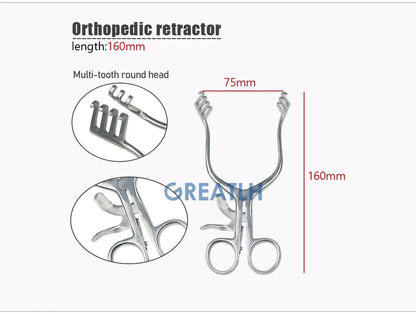 GREATLH Veterinary Instruments  Orthopedics Weitlaner Retractor Stainless Steel Self-Retaining Retractor pet
