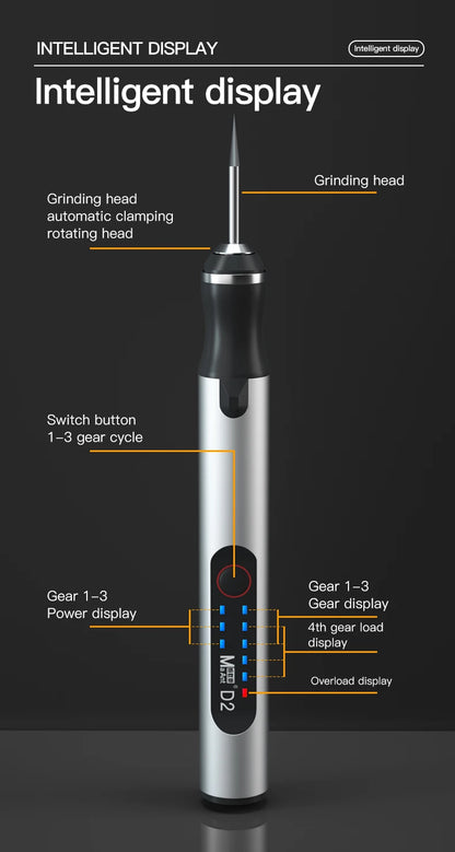 MaAnt D1 D2 Smart Electric Sharpening Mini Handheld Grinder Engraving Pen Tool Set DIY Carving Grinding Polishing Rechargeable