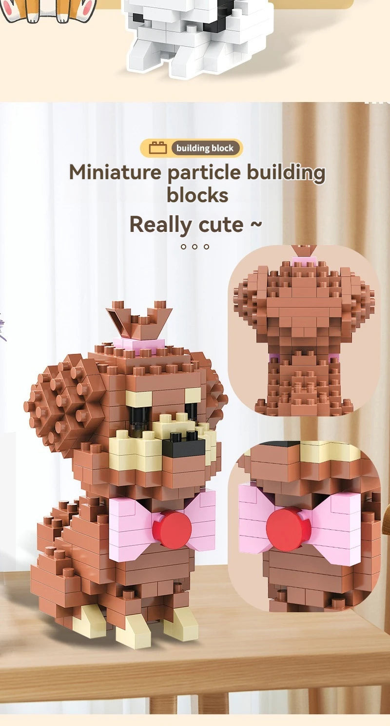 DIY Creative Micro Building Blocks Set  Dogs  Cartoon Character Models DIY Educational Toys For Children Birthday Gift