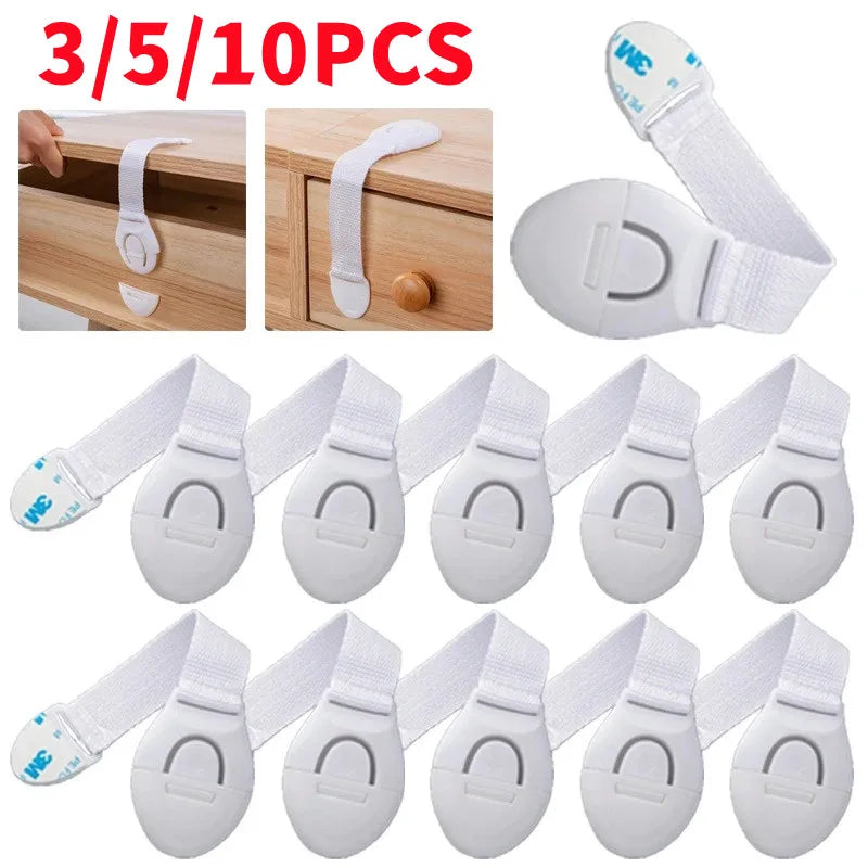Children Safety Cabinet Locks Safe Quick and Easy Installation by Adhesive Tape Multi-Purpose Safety Locks for Cupboards Drawers
