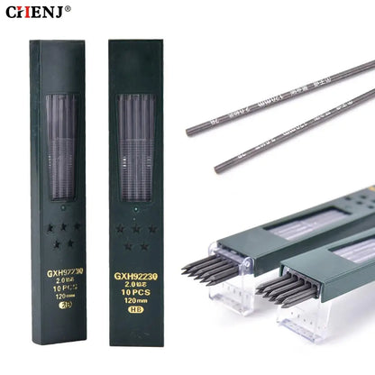 10Pcs/box Black 2mm 2B HB Creative 2.0mm Mechanical Pencil Lead Refill Office School Supplies Student Papelaria