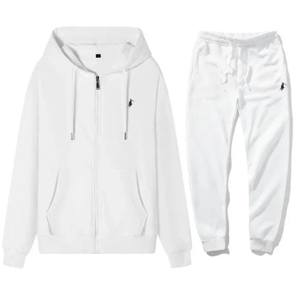 Autumn and Winter 2025 new Men's sportswear set, a fashionable outdoor zipper warm men's casual sweatshirt + pants 2-piece set