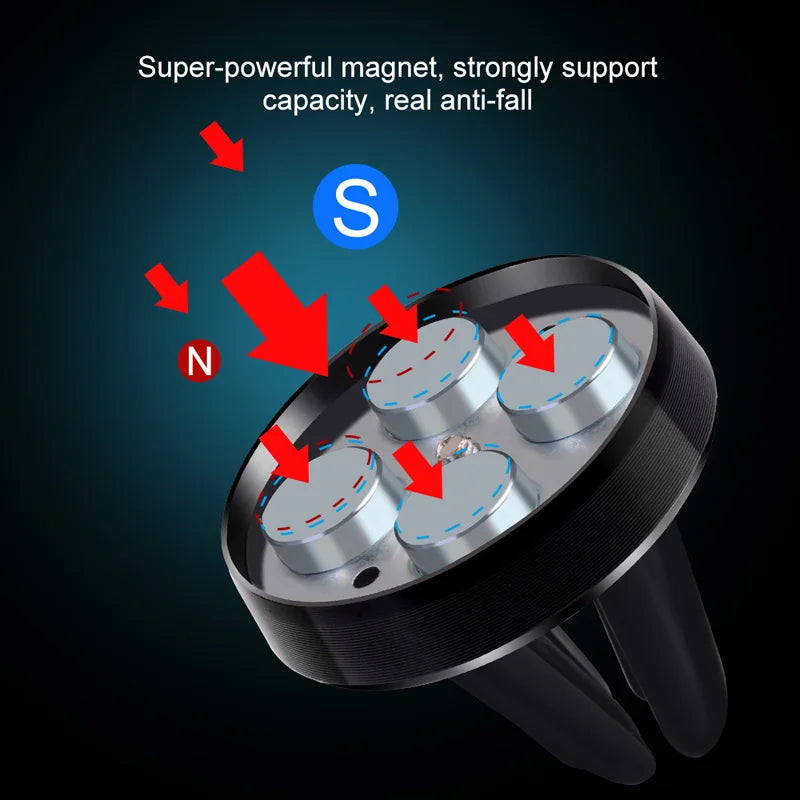 Magnetic Car Mobile Phone Holder Air Vent Clip Smart Phone Stand Mini Magnetic Car GPS Bracket For iPhone Huawei Xiaomi Realme