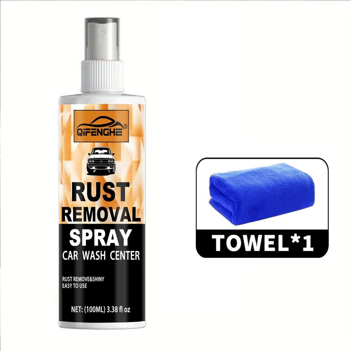 Rust Removal Spray Kit - Car Rust Remover & Shine Restorer, Easy to Use, Auto Metal Surface Rust Cleaner, Car Detailing Accessor