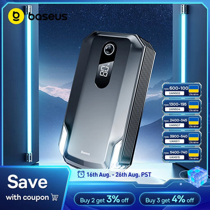 Baseus 2000A Car Jump Starter 20000mAh Power Bank Car Booster for Auto Battery Charger Petrol Diesel 12v Car Starter Device