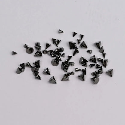 6Grids 3D Mini Punk Metal Rivet Nail Art Charms 1.5/2/3mm Gold Silver Cone Spike Studs Nails Jewels DIY Manicure Decorations ZB