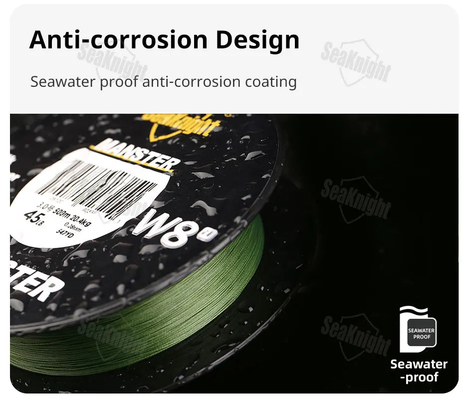 SeaKnight Brand W8 II Series 500M 8 Strands Fishing Line Advanced Braided PE Line anti-UV Seawater proof coating Fishing Line