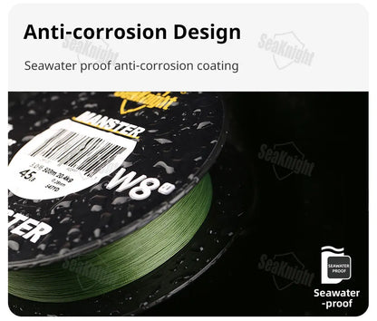 SeaKnight Brand W8 II Series 500M 8 Strands Fishing Line Advanced Braided PE Line anti-UV Seawater proof coating Fishing Line