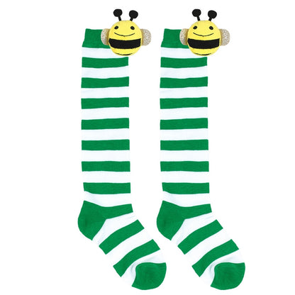 Halloween Knee High Socks Cosplay Striped Stockings for Halloween Girls Bee Costume 7-12Years