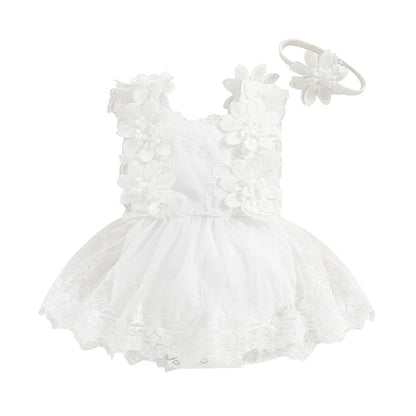 Baby Girl Summer Clothes Lace Romper Skirt Dress Princess Outfits Sleeveless Flower Newborn Outfit