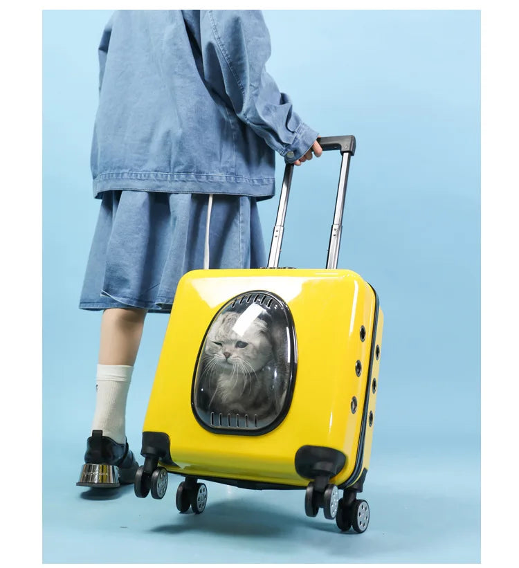 2026 New Multi Functional Small Pet Breathable Box, Cat Suitcase, Comfortable Outdoor Pet Suitcase, Travel Suitcase