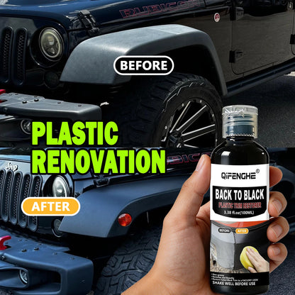 Black Trim Restorer - Lasts 6+ Months, Dye Infused Waterproof Plastic Restorer for Cars - Perfect for Faded Bumpers, Trim & Viny