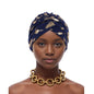 Feather Gold Stamping Fabric Turban Cap for Women African Wrap Head Bonnet Muslim Under Scarf Hat Turbante Mujer