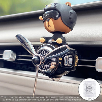 No perfume DIY fragrance diffuser pilot head shake dog car air fresheners vent clip ornament decoration accessories rotate plane