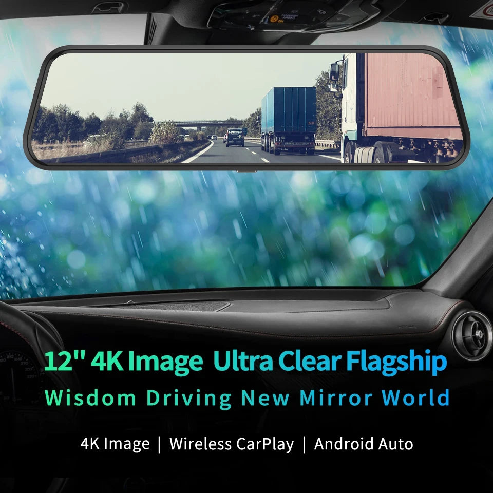 4K HD Car DVR Touch Screen Carplay & Android Auto Dash Cam Night Vision Video Recorder Driving Recorder