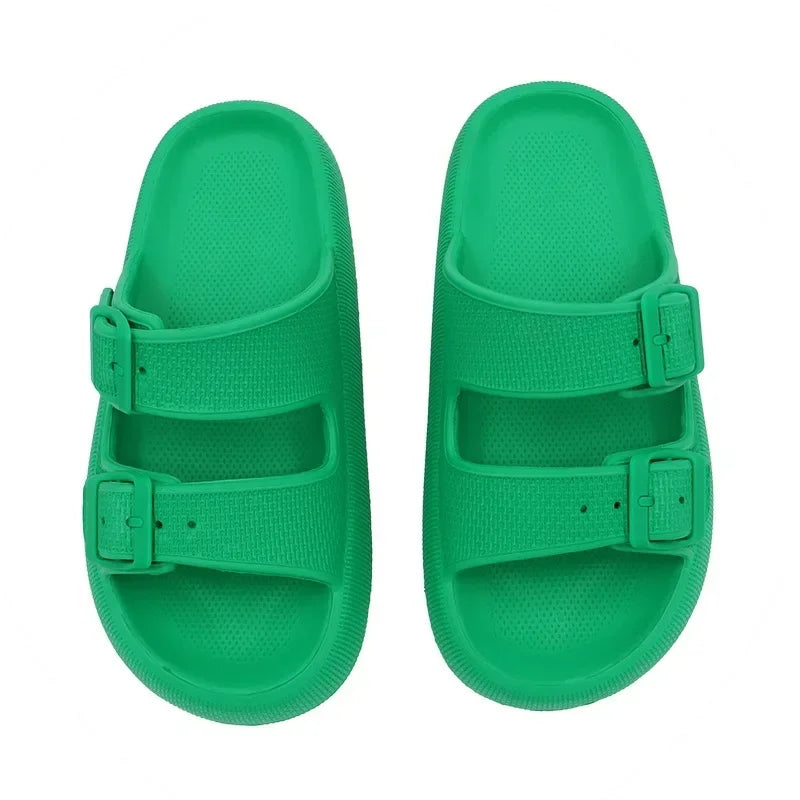 Women Summer Sandals Bathroom Home Slippers Outdoor Beach Slides Cloud Casual Soft Flip Flops Non Slip Men Male House New 2025