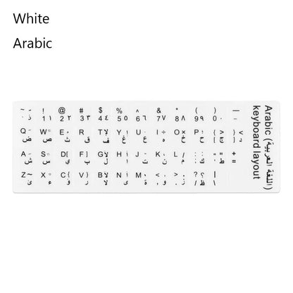 Non-slip Arabic Deutsch Spanish Keyboard Stickers Russian Letter Alphabet Layout English Wear-resistant Keyboard Covers