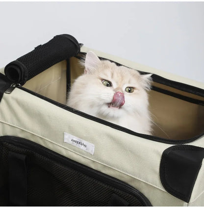 FurStarLarge Pet Rolling Carrier With Wheels Multi-Cat Travel Trolley Bag Spacious Dog Carrier Backpack Portable Car Seat Pet St