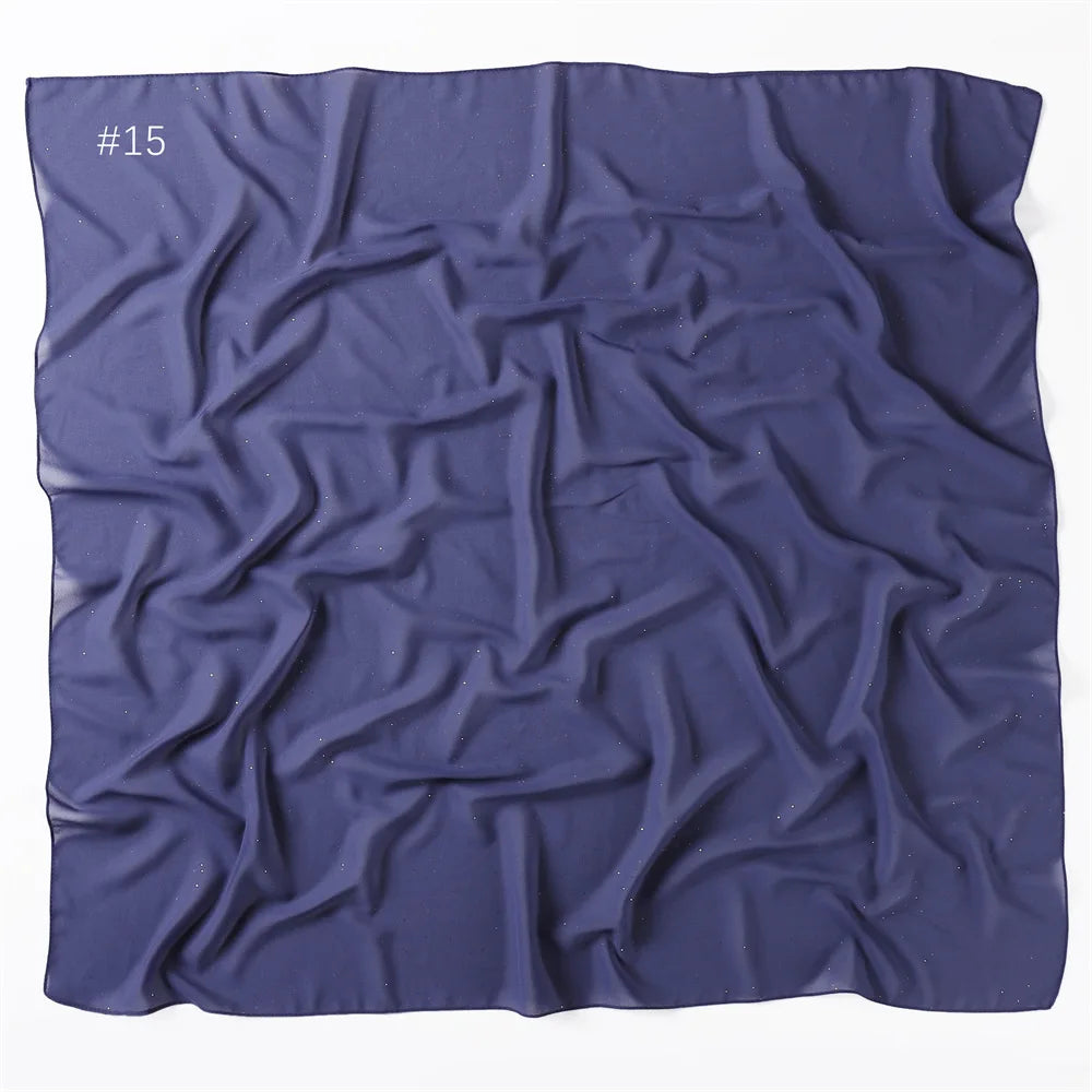 90*90cm Square Chiffon Hijab Scarf Women Solid Color Muslim Soft Head Scarf Islamic Shawls and Wraps Headband Musulman Scarves