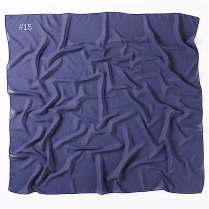 90*90cm Square Chiffon Hijab Scarf Women Solid Color Muslim Soft Head Scarf Islamic Shawls and Wraps Headband Musulman Scarves