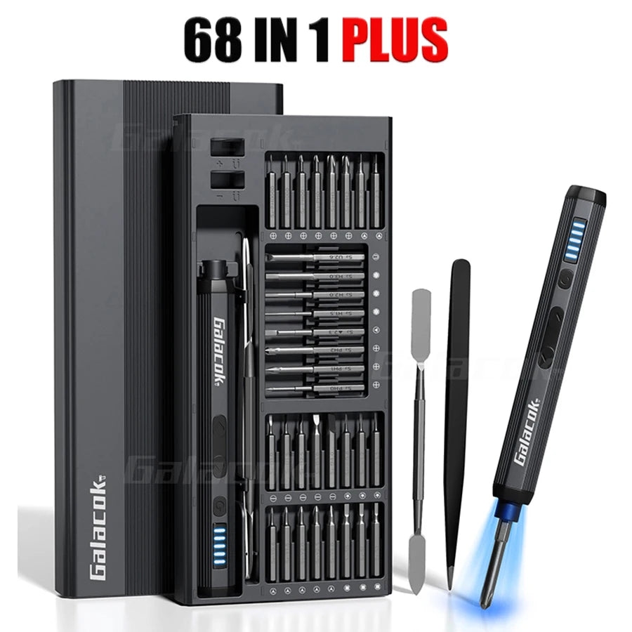 68 IN 1 Precision Electric Screwdriver Set 5 Levels Adjustable Comes Fill Light Professional Mobile Phone IPad Repair Tool