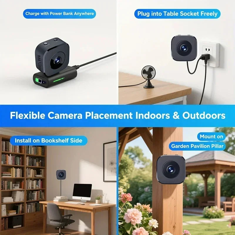 New Mini 6K WiFi Security Camera Full HD Surveillance Cam Two-way Audio Motion Detection Infrared Night Vision Home Monitor