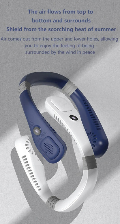 Lenovo Neck Bladeless Fan Mini Ultra Longlife Portablelazy Silent Fan Usb Charging Student Sports Office Multiple Home Scenarios