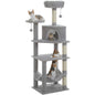 Multi-Level Cat Tree for Indoor Cats Large Cat Tower with Cozy Condo Hammock Sisal Scratching Posts Cat Scratchers Bed Cat Toys