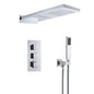 SHBSHAIMY Thermostatic Shower Faucets Bathroom Black Waterfall Shower Set Chrome Wall Mounted Three Ways Hot And Cold Mixer Tap